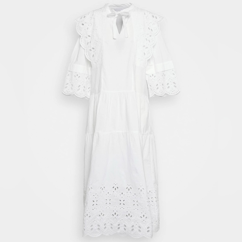 2NDDAY 2nd Day Elda TT Broderie Anglaise Dress White Eyelet Collar Maxi 36